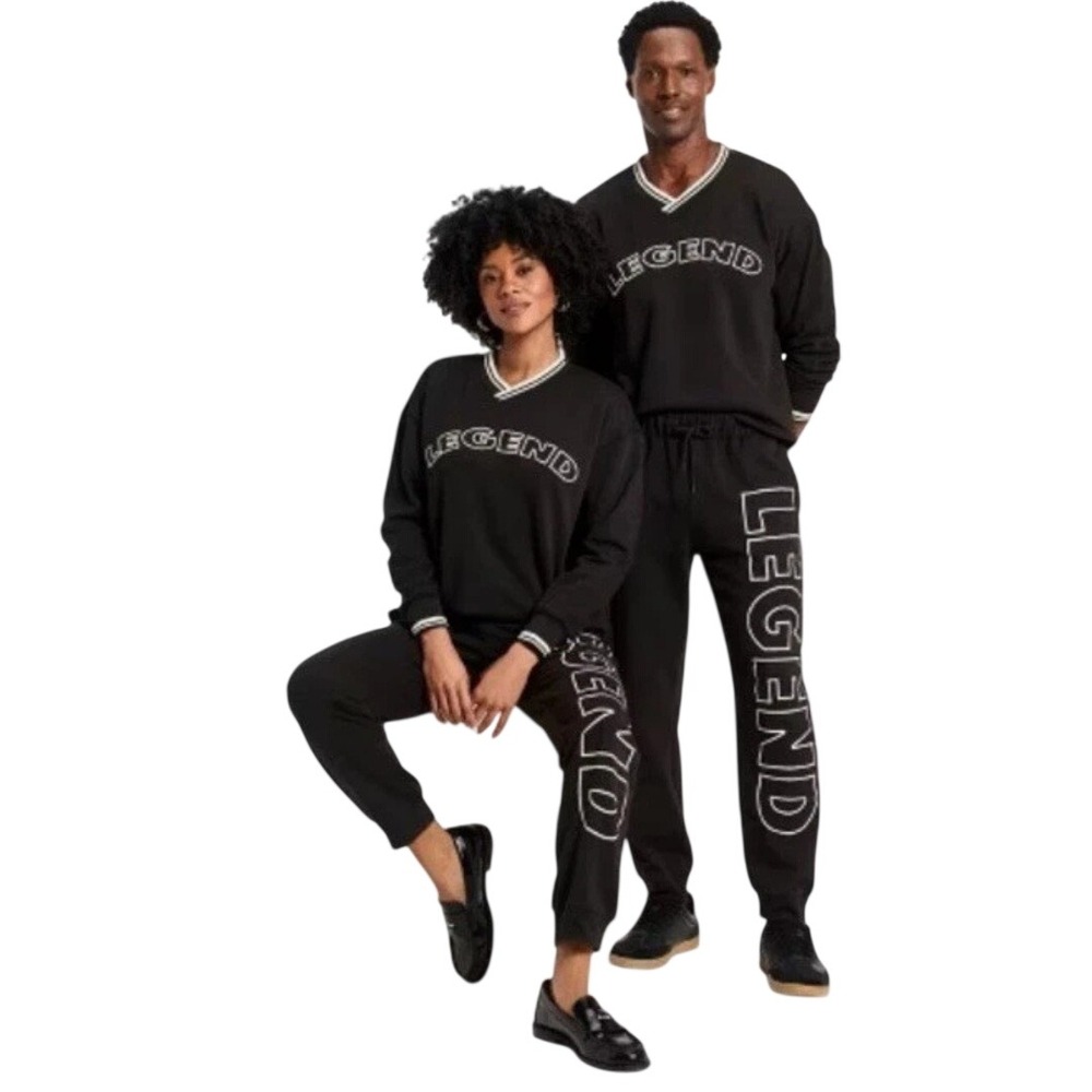 Legendary Rootz Unisex Adult Black Legend Striped V Neck Sweatshirt Size M